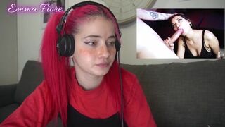 Petite teen reacting to Amateur Porn - Emma Fiore