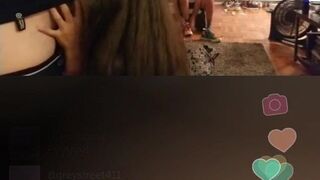 Periscope. Blowjob in front of the boy's father