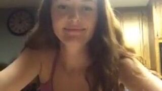 Periscope chick watching her friend flash her big tits