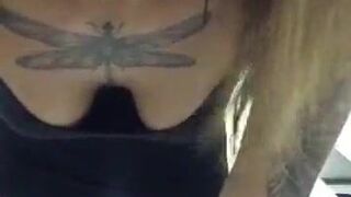 Hot tattooed dancing funk and taking off her panties on periscope