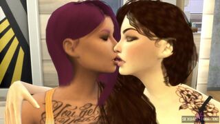 Two Heavily Tattooed Lesbians Have Rough Lesbian Sex - Sexual Hot Animations