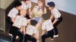 Horny Students Grope Hot Sexy Teacher With Big Tits