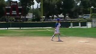 Little April Plays With Herself After A Game Of Baseball