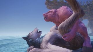 Pig Beast (Borco) Gets Pissed On / Cums Hard Inside Female Wolf (Rasha) / Wild Life Furry