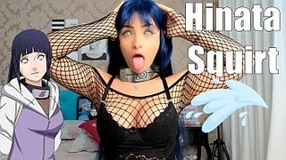 Sexy Cosplay Hinata - NARUTO - Teen Webcam Intense squirting through panties HOT Hitachi masturbating on bed - Novinha Gozando na Calcinha Squirt Ahegao