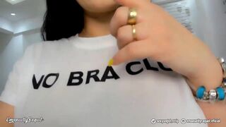 Wet White T-Shirt - Rubbing my pussy see through leggings - Dirty Talk Making You CUM A LOT
