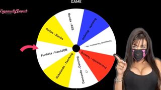 hot latina brunette featuring the wheel of sex game, twerking that big ass, sucking that dildo and making you cum so hard!!!!let's play