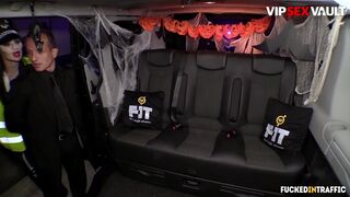 HALLOWEEN Jasmine Jae Big Tits British Cop Fucks In The Backseat