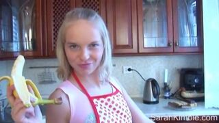 Premium GFs - Kitchen cooking with Sarah Kimble and her small tits