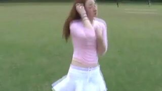 September Scott dancing around in a naughty softcore outfit
