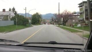 Hot Girlfriend Flashes Tits While Boyfriend Is Driving