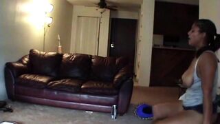 Big Tits Girlfriend fucked in a cozy room with a black guy
