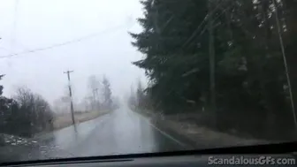 Scandalous GFs - Sexy GF Shows Off Her Pussy In The Car