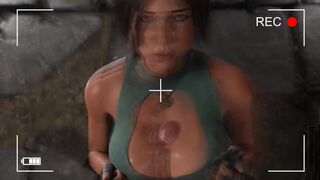 horny lara croft gives titty fuck for unexperienced, thickest & longest monster cock! huge cumshot!