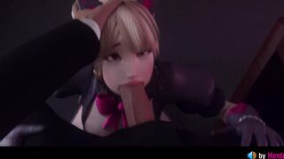 D.Va Sucks her Boss Off Till he Cums on her Face (with sound) 3d animation hentai game overwatch