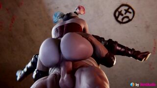 Harley Quinn being Stuffed in Midair (with sound) 3d animation hentai anime game ASMR Injusctice
