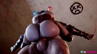 Harley Quinn being Stuffed in Midair (with sound) 3d animation hentai anime game ASMR Injusctice