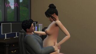 ⭐WOPA - 6 months pregnant without sex, cheats on her husband at work - [3D + HD]