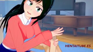 Boku No Hero Hentai 3D - Inko jerk off and blowjob to Midoriya Izuku (Deku) with multiple cum