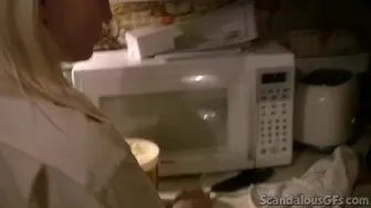 Scandalous GFs - Blonde Babe Enjoys In The Kitchen