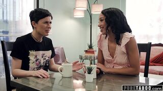 Scheming Lesbian Convinces Straight Friend Alexis Tae To Fuck