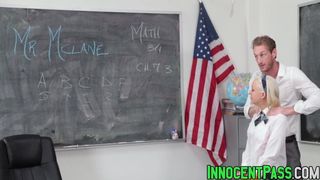 Petite blonde beauty Cleo Vixen enjoys fucking her teacher