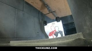 Cute Fat Ass Teen Shows off at the Gun Range