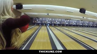 Fat Ass Blonde Caught at the Bowling Alley