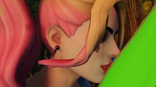 Fortnite Harley Quinn kisses a huge dick