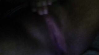 PUSSY WITH TOOTH. Crown masturbating in the dark.