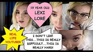 Real life Youtuber 19 year old Lexi Lore "I don't like this...This is really difficult...I thought you said I just had to lick the sides!" shows off her braces and talks dirty while sucking off dirty old man Joe Jon