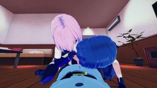 Fate Grand Order/Tsukihime Ciel and Mash Threesome Hentai