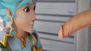 Atlantic Tracer From The Game Overwatch Receives a Facial Cumshot (KreiSake)