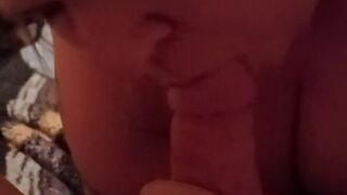 sulking my husband's  cock,he shoots his load on my titts bigtitsmommy420 on only fans