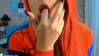 Guided Handjob Naughty Nerd Cosplay Spider-Girl Hot Girl Making You Cum Controlling Your Naughty Redhead Handjob Doing Oral Jerk Off Instruction
