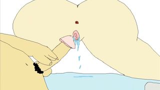 Hot Sex Animation - Pussy being Fucked by Big Meaty Cock with Cumshot