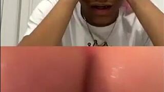 Real Colombian dancing with milk on instagram live