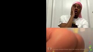 Real Colombian dancing with milk on instagram live
