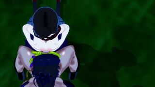 JoJo Hentai 3D - Lisa x Jotaro Boobjob, Cowgirl Fuck with creampie in her pussy - Hard Sex Animation