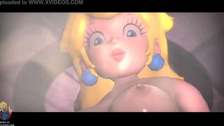 Giantess Peach with Samus and Princess Zelda - Super Mario (Rule 34)