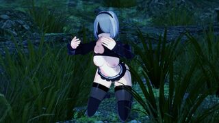 Nier: Automata 2B Takes A Quick Fuck Off Of Work