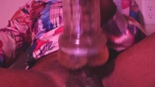 Guy Moaning while Playing with His Big Cock and Fucking his clear, tight, Loud, flashlight. (Qemuel)