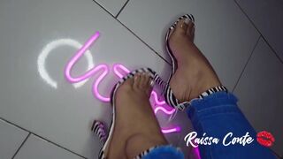 hot new girl in high heels putting her little foot on the dick PLASTT Raissa Conte