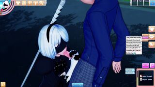 Koikatsu Party- 2B Getting fucking in all holes creampie and drenched in cum