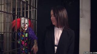 Little slut dap fucked by clowns