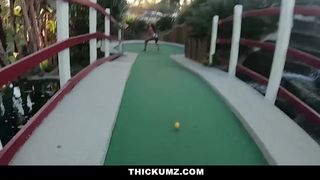 SlimThick Ebony gets Dirty while at MIniGolf