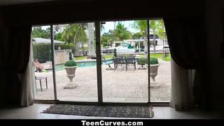 Curvy Petite Chanel Collins gets Fucked by the Pool