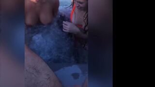 Two Horny Pornstars Suck A Big Cock In The Hot Tub  & Lena The Plug