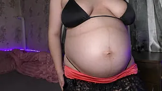 Accidental knocked up a big boobed college girl with my first creampie!   preggo belly - Milky Mari