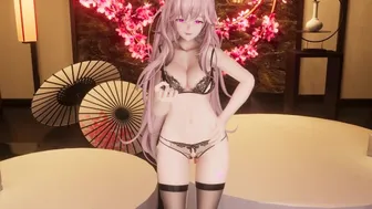 【R18-MMD】Girls Frontline Neural Cloud Pascal 情趣内衣黑丝帕斯卡 (Lips Animation Broken Though)